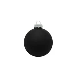 12ct Black Matte Glass Christmas Ball Ornaments 2.75" (70mm)