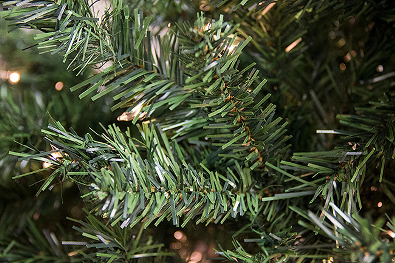 7.5' Pre-Lit Slim Traditional Mixed Pine Artificial Christmas Tree - Clear Lights 4 7.5' Pre-Lit Slim Traditional Mixed Pine Artificial Christmas Tree - Clear Lights - Image 2