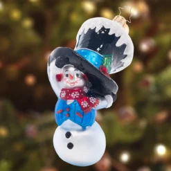 Christopher Radko Peek-A-Boo Snowman Glass Christmas Ornament 1021508 -Optimal Christmas Shop 1021508 1 72575.1687815256
