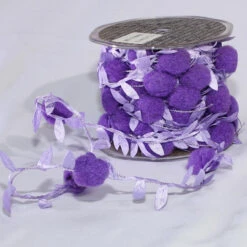 Purple Leaves With Balls Party Garland 0.75" X 22 Yards -Optimal Christmas Shop 112 03419b 25227.1682112896