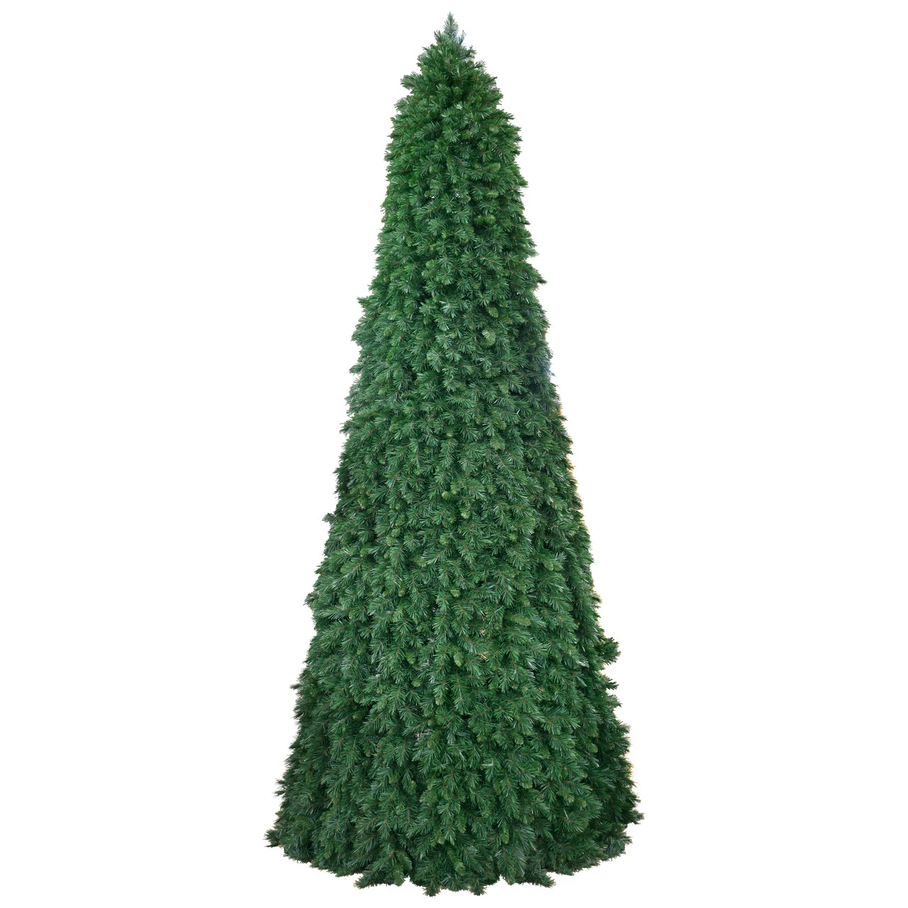 12' Pre-Lit Green Slim Pine Artificial Christmas Tree - Clear Lights 4 12' Pre-Lit Green Slim Pine Artificial Christmas Tree - Clear Lights - Image 2