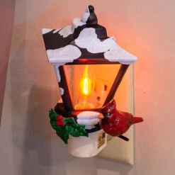 6" Cardinal On A Snow Covered Street Lamp Flickering Christmas Night Light -Optimal Christmas Shop 164077 4 32520.1667664477