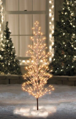 6' Pre-Lit LED Brown Artificial Christmas Tree With Icicle Lights- Clear Lights -Optimal Christmas Shop 18 11217wae 6 92337.1667572595