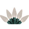 70 Warm White LED Faceted C6 Christmas Lights - 23 Ft Green Wire