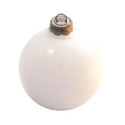 40ct White And Silver Shiny Glass Christmas Ball Ornaments 1.25" (30mm)