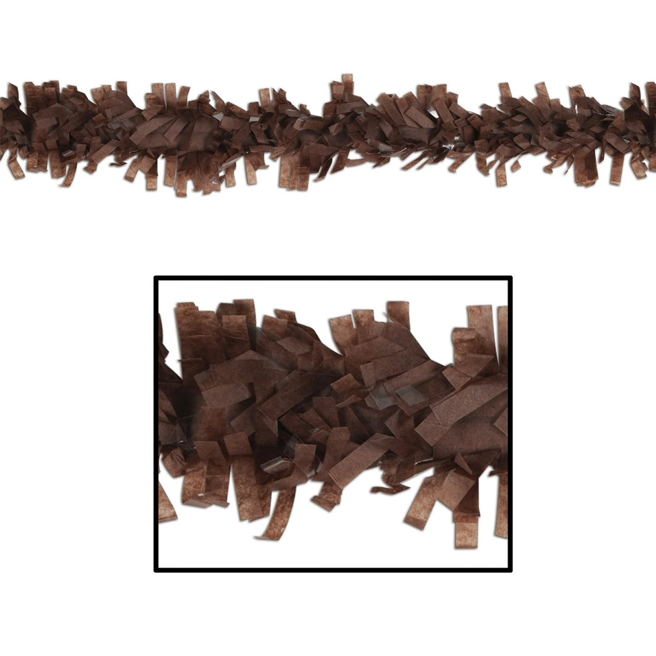 Club Pack Of 24 Cocoa Brown Festive Tissue Festooning Decorations 25' 3 Club Pack Of 24 Cocoa Brown Festive Tissue Festooning Decorations 25'