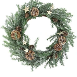 Classic Pine With Pine Cones And Stars Artificial Christmas Wreath, 13-Inch, Unlit