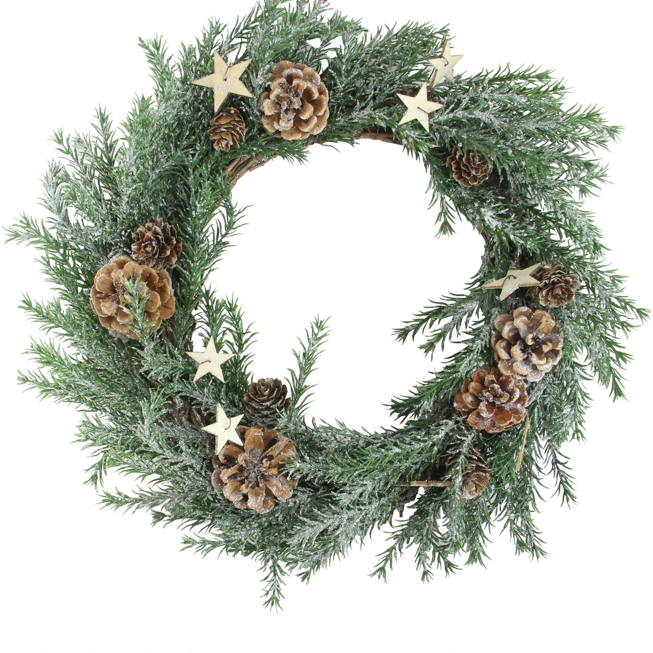 Classic Pine With Pine Cones And Stars Artificial Christmas Wreath, 13-Inch, Unlit 3 Classic Pine With Pine Cones And Stars Artificial Christmas Wreath, 13-Inch, Unlit