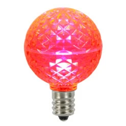 Club Pack Of 25 LED G50 Pink Replacement Christmas Light Bulbs - E17 Base