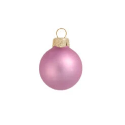 40ct Rosewood Pink Matte Glass Christmas Ball Ornaments 1.25" (30mm)
