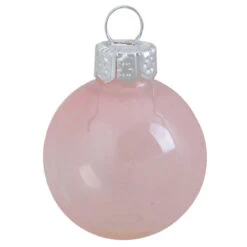 6ct Pink Clear Glass Christmas Ball Ornaments 4" (100mm)