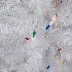 3' Pre-Lit Snow White Artificial Christmas Tree, Multi Lights -Optimal Christmas Shop 327 11521.1684855848