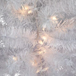 3' Pre-Lit LED Snow White Medium Artificial Christmas Tree - Clear Lights -Optimal Christmas Shop 327 99749.1682534908