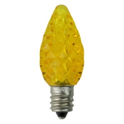 Pack Of 25 Faceted LED C7 Yellow Christmas Replacement Bulbs