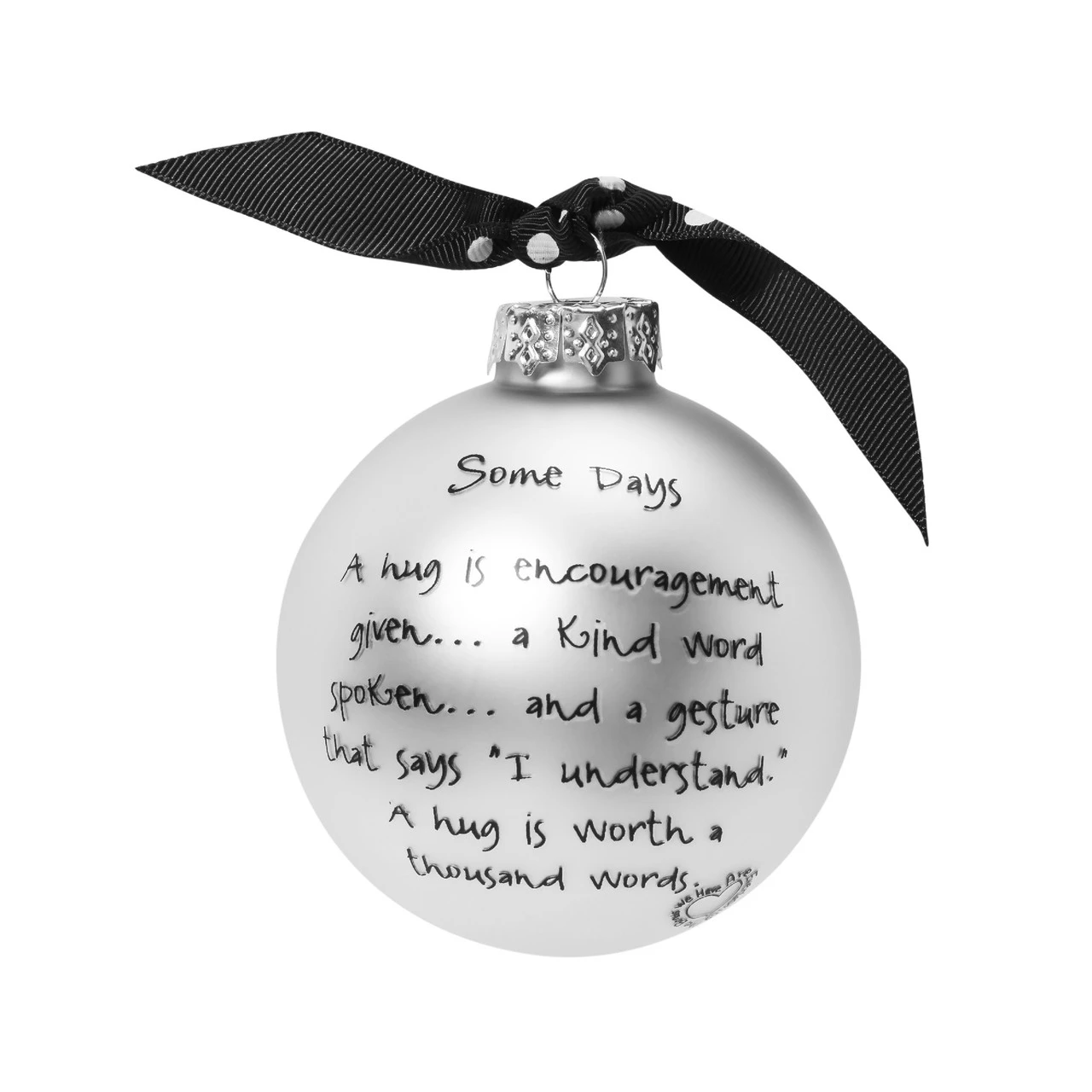 "Some Days You Need Is A Hug" Marci Glass Christmas Ball Ornament 2.75" (70mm) 4 "Some Days You Need Is A Hug" Marci Glass Christmas Ball Ornament 2.75" (70mm) - Image 2