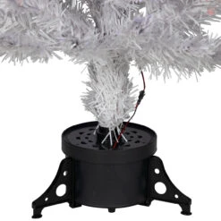 4' Pre-Lit Medium White Iridescent Fiber Optic Artificial Christmas Tree, Blue LED Lights -Optimal Christmas Shop 427 57540.1683034150