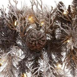 6' X 12" Pre-Lit Flocked Pine Cones Artificial Christmas Garland, Clear LED Lights -Optimal Christmas Shop 4461 3 81844.1681814443