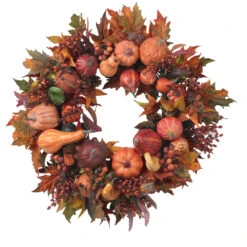 Autumn Harvest Maple Berries And Pinecones Wreath, Orange - 28-Inch 8 Autumn Harvest Maple Berries And Pinecones Wreath, Orange - 28-Inch -Optimal Christmas Shop 4648 2 23014.1681814334