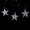 3 White LED Cascading Snowfall Star Christmas Lights - 2 Ft Clear Wire