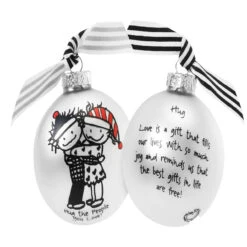 "Hug The People You Love" Marci Glass Christmas Ball Ornament 2.75" (70mm) 7 "Hug The People You Love" Marci Glass Christmas Ball Ornament 2.75" (70mm) -Optimal Christmas Shop 50055 01 29366.1687382037