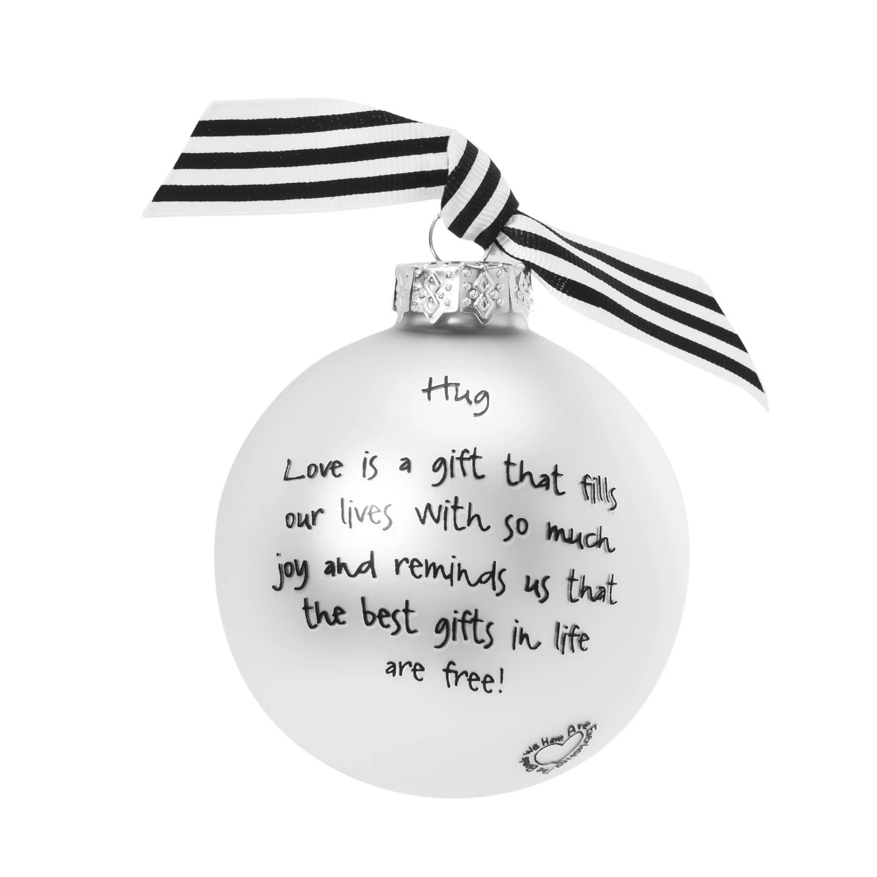 "Hug The People You Love" Marci Glass Christmas Ball Ornament 2.75" (70mm) 4 "Hug The People You Love" Marci Glass Christmas Ball Ornament 2.75" (70mm) - Image 2