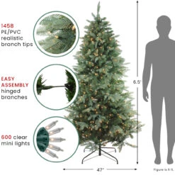 6.5' Pre-Lit Washington Frasier Fir Artificial Christmas Tree - Clear Lights -Optimal Christmas Shop 6.527 33820.1680198598
