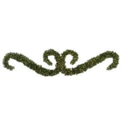 108" Pre-Lit Teton Double S Festoon Artificial Christmas Swag - Clear LED Lights