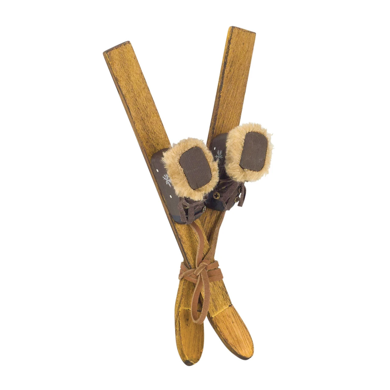 Pack Of 12 Beige Wood Ski And Boot Ornaments 20” 3 Pack Of 12 Beige Wood Ski And Boot Ornaments 20”
