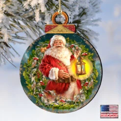 Set Of 2 Enchanted Christmas Santa Claus Wooden Ornaments 5.5" -Optimal Christmas Shop 8021051 1003 4 05338.1667548841