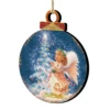 Set Of 2 Angel Wish Round Wooden Christmas Ornaments 5.5" -Optimal Christmas Shop 8021152 0703 1 14665.1667548810