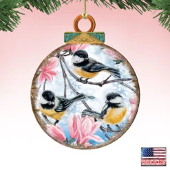 Set Of 2 Perching Birds Wooden Christmas Ornaments 5.5" -Optimal Christmas Shop 8025222 4 97607.1667548813