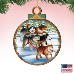 Set Of 2 Adorable Huskies Wooden Christmas Ornaments 5.5" 9 Set Of 2 Adorable Huskies Wooden Christmas Ornaments 5.5" -Optimal Christmas Shop 8025378 4 89046.1667548815