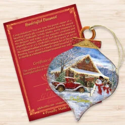 Set Of 2 Christmas Country Store Wooden Ornaments 5.5" 8 Set Of 2 Christmas Country Store Wooden Ornaments 5.5" -Optimal Christmas Shop 8031022 1607 3 00244.1667548817