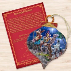 Set Of 2 Wise Men Riding A Camel Onion Shaped Wooden Christmas Ornaments 5.5" -Optimal Christmas Shop 8031024 1810 3 18311.1667548822