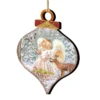 Set Of 2 Angel With Friends In The Woodland Onion Shaped Wooden Christmas Ornaments 5.5" -Optimal Christmas Shop 8031122 1703 1 97949.1667548771