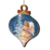 Set Of 2 Angel Wish Onion Shaped Wooden Christmas Ornaments 5.5" -Optimal Christmas Shop 8031152 0703 1 41911.1667548777