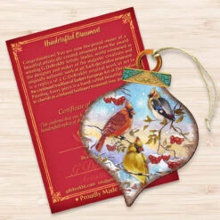 Set Of 2 Birds Rest Onion Shaped Wooden Christmas Ornaments 5.5" 8 Set Of 2 Birds Rest Onion Shaped Wooden Christmas Ornaments 5.5" -Optimal Christmas Shop 8035222 3 48009.1667548782