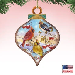 Set Of 2 Birds Rest Onion Shaped Wooden Christmas Ornaments 5.5" 9 Set Of 2 Birds Rest Onion Shaped Wooden Christmas Ornaments 5.5" -Optimal Christmas Shop 8035222 4 20239.1667548782