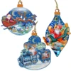 Set Of 3 Ride All The Way With Santa Claus Wooden Christmas Ornaments 5.5" -Optimal Christmas Shop 8100001s3 1 24510.1663404778
