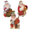 Set Of 3 Santa Playing Musical Instruments Wooden Christmas Ornaments 5.5" -Optimal Christmas Shop 8100028s3 1 00174.1667549771