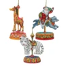Set Of 3 Carousel Animals With Santa Claus Wooden Christmas Ornaments 5.5" -Optimal Christmas Shop 8100089s3 1 18236.1667549588