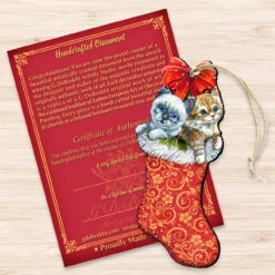 Set Of 2 Kitty Cats Christmas Stocking Wood Ornaments 5.5" 8 Set Of 2 Kitty Cats Christmas Stocking Wood Ornaments 5.5" -Optimal Christmas Shop 8114021 3 52801.1667549765