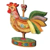 Set Of 2 Rooster Carousel Wooden Christmas Ornaments 5.5" -Optimal Christmas Shop 8114038 1 64640.1667549774