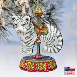 Set Of 2 Tiger Carousel Wooden Christmas Ornaments 5.5" 9 Set Of 2 Tiger Carousel Wooden Christmas Ornaments 5.5" -Optimal Christmas Shop 8114046 4 00409.1667549786