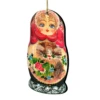 Set Of 2 Matreshka Doll With Cute Cat Wooden Christmas Ornaments 5.5" -Optimal Christmas Shop 8115059 1 34705.1667549817