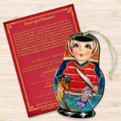Set Of 2 Matreshka Doll Nutcracker Soldier Wooden Christmas Ornaments 5.5" -Optimal Christmas Shop 8115151 3 75803.1667549826
