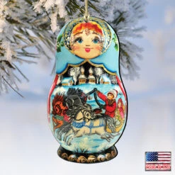 Set Of 2 Matreshka Doll Riding A Troika Horse Wooden Christmas Ornaments 5.5" 9 Set Of 2 Matreshka Doll Riding A Troika Horse Wooden Christmas Ornaments 5.5" -Optimal Christmas Shop 8115225 4 09130.1667549833