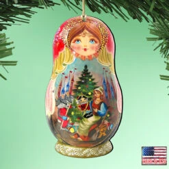 Set Of 2 Matreshka Doll Nutcracker Tale Wooden Christmas Ornaments 5.5" -Optimal Christmas Shop 8115762 2 83146.1667549830
