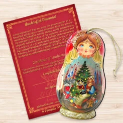 Set Of 2 Matreshka Doll Nutcracker Tale Wooden Christmas Ornaments 5.5" -Optimal Christmas Shop 8115762 3 51710.1667549831