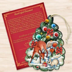 Set Of 2 Forest Animals Christmas Tree Ornaments 5.5" -Optimal Christmas Shop 8119182 3 53933.1667549901